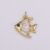 925 Sterling Silver Fish Pendant with Baguette Stones & Diamond Accent | Gold Plated Fish Charm