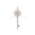 925 Sterling Silver Floral Key Pendant with Diamond Accents | Rose Gold Plated Vintage Key Charm