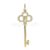 925 Sterling Silver Clover Key Pendant with Diamond Accents | Gold Plated Lucky Key Charm