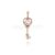 925 Sterling Silver Heart Key Pendant with Diamond Accent | Rose Gold Plated Love Key Charm