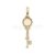 925 Sterling Silver Vintage Key Pendant with Diamond Accent | Gold Plated Minimal Key Charm