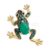 925 Sterling Silver Frog Pendant with Tsavorite / Emerald Stones | Gold Plated Luxury Animal Charm