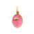 925 Sterling Silver Flamingo Pendant with Pink Enamel | Gold Plated Oval Charm