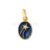 925 Sterling Silver Starburst Pendant with Blue Enamel | Gold Plated Celestial Oval Charm