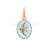 925 Sterling Silver Fish Pendant with Light Blue Enamel | Gold Plated Oval Marine Charm