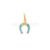925 Sterling Silver Horseshoe Pendant with Turquoise Enamel & Diamond Accents | Gold Plated Lucky Charm