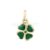 925 Sterling Silver Four Leaf Clover Pendant with Green Enamel & Emerald | Gold Plated Lucky Charm