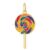 925 Sterling Silver Lollipop Pendant with Multicolor Enamel | Gold Plated Candy Charm
